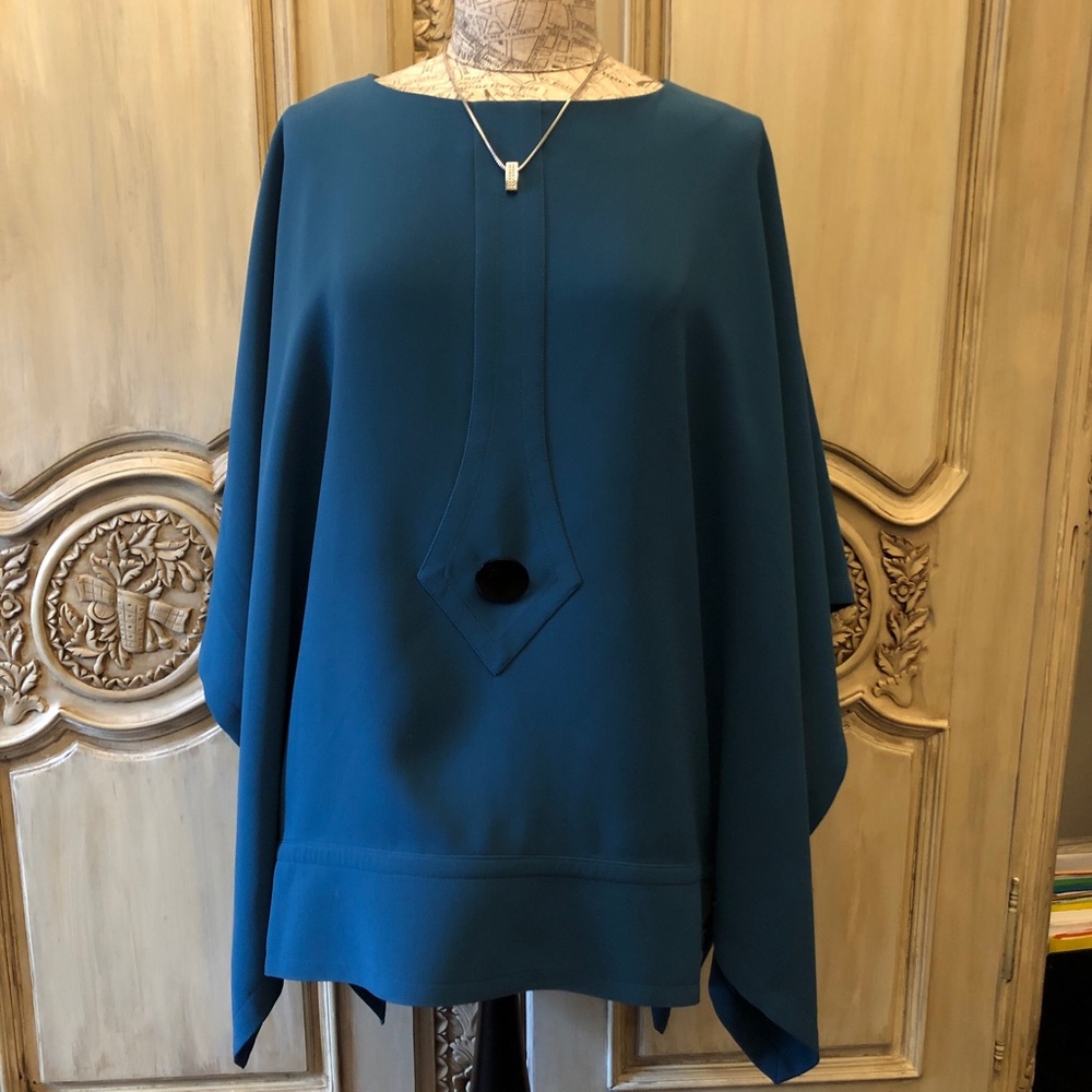 Pierre Cardin Paris Couture Custom Teal Green Top